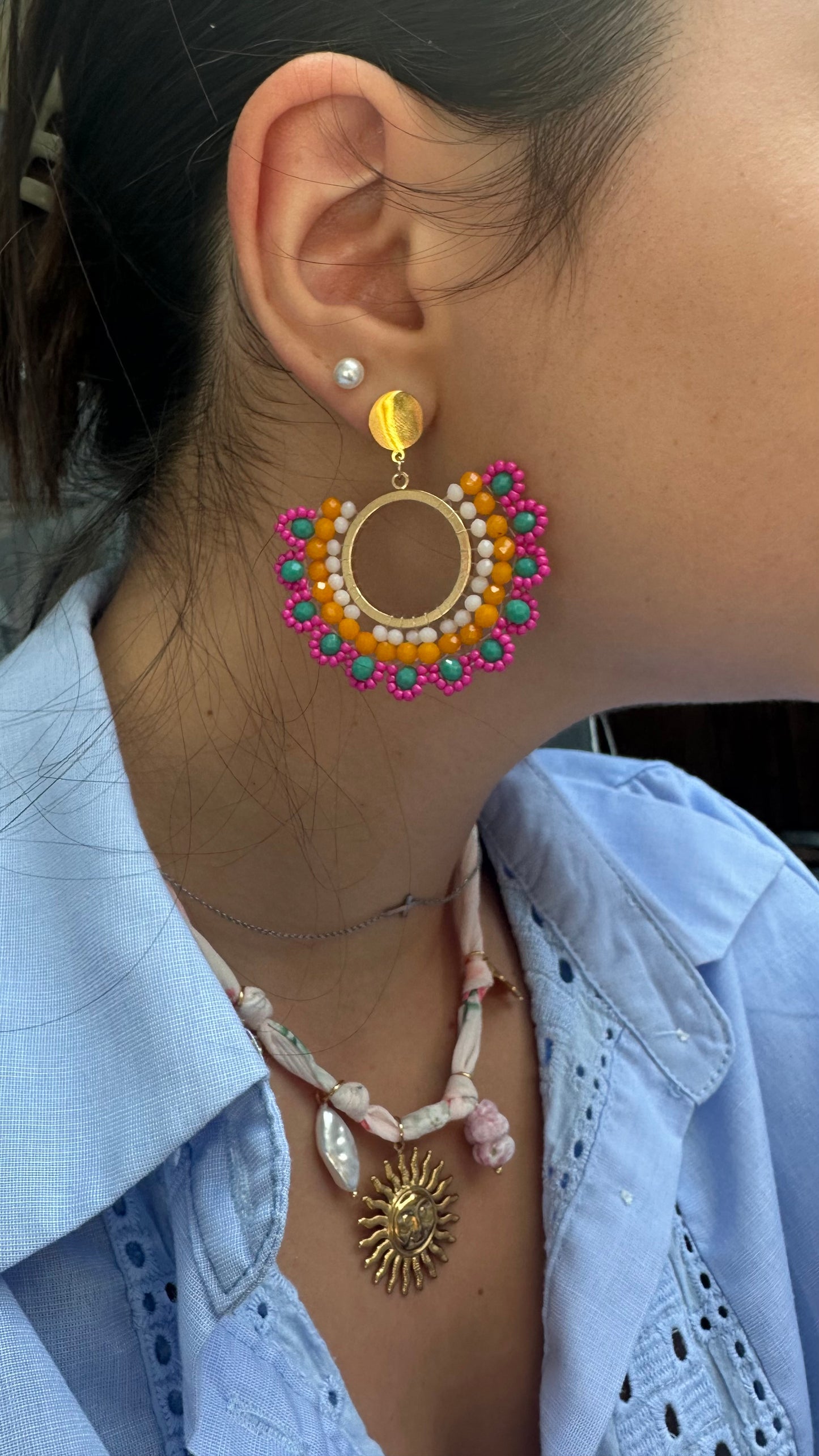 Boucles dâoreilles multicolore đ