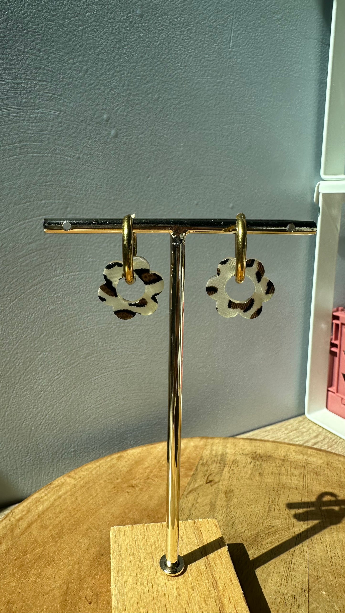 Boucles fleur interchangeable léopard 🐆 