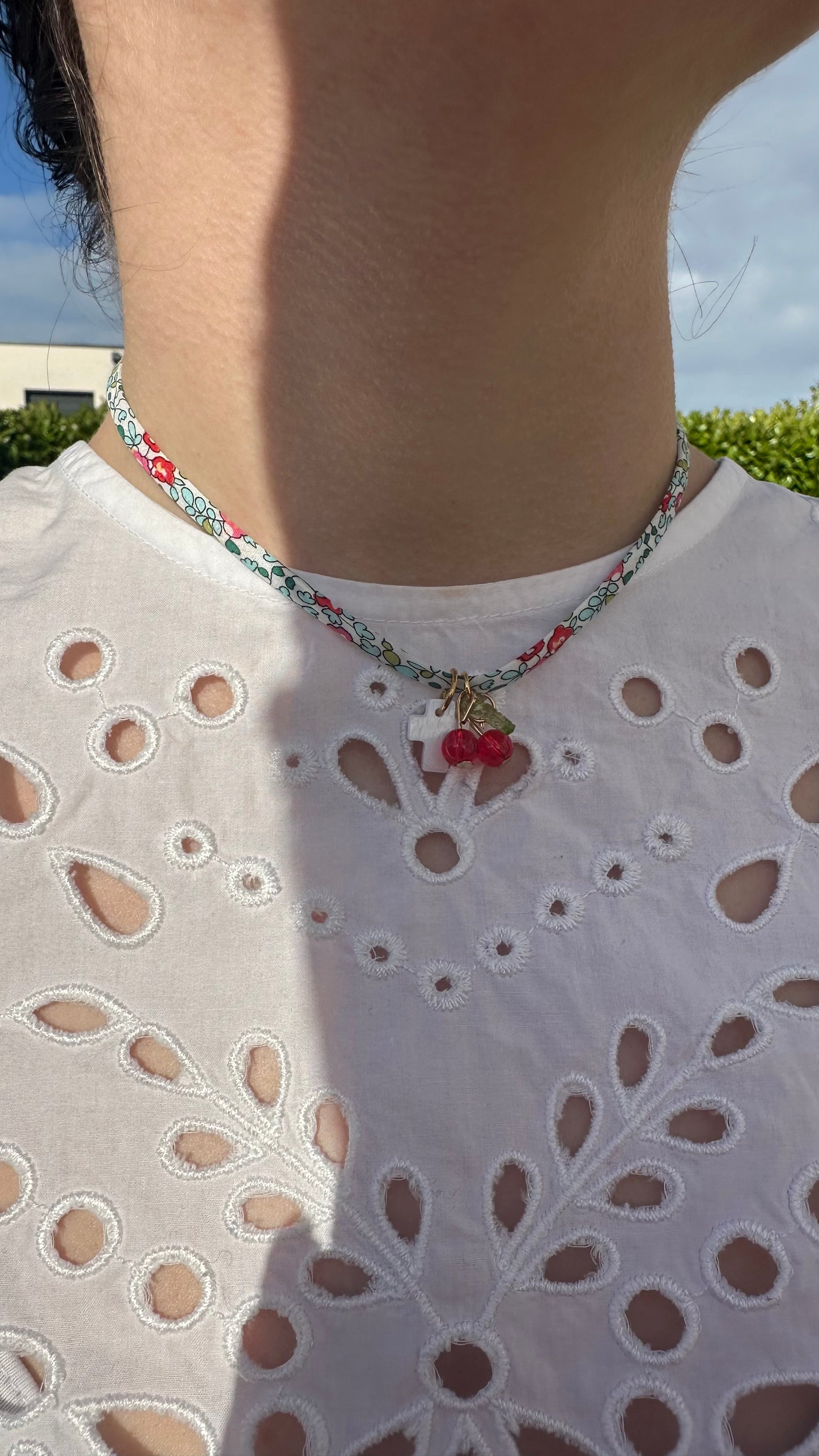 Collier tissu liberty 💐