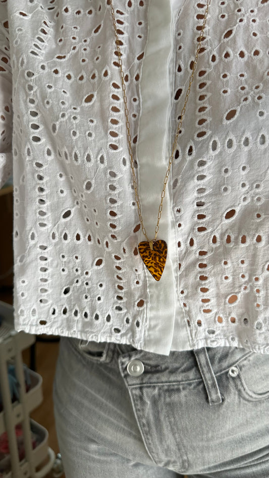 Sautoir cœur léopard 🐆