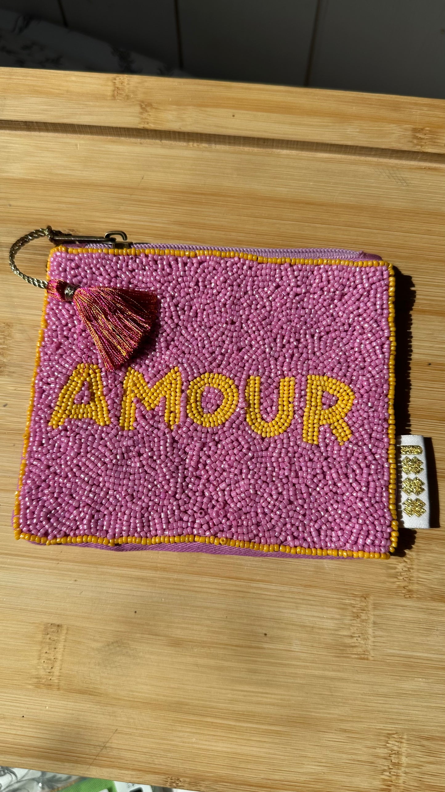 Pochette perlée rose 💝