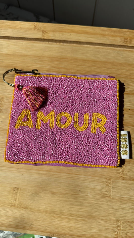 Pochette perlée rose 💝