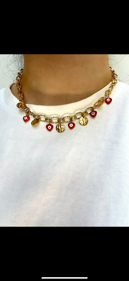 Collier à breloques rouge ❤️