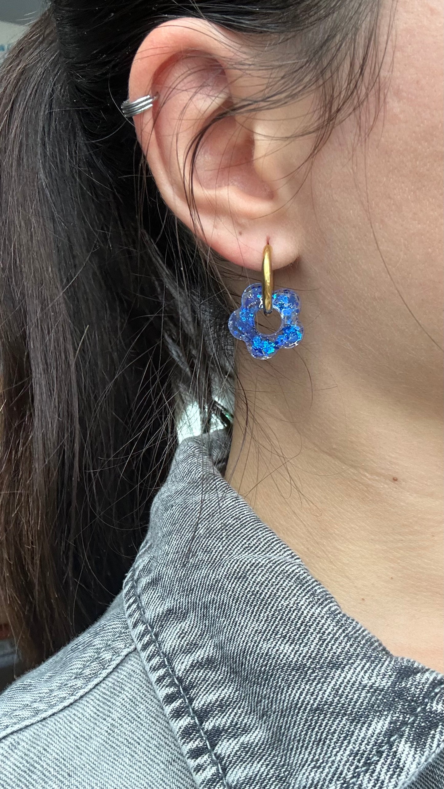 Boucles d’oreilles fleurs interchangeables🦋