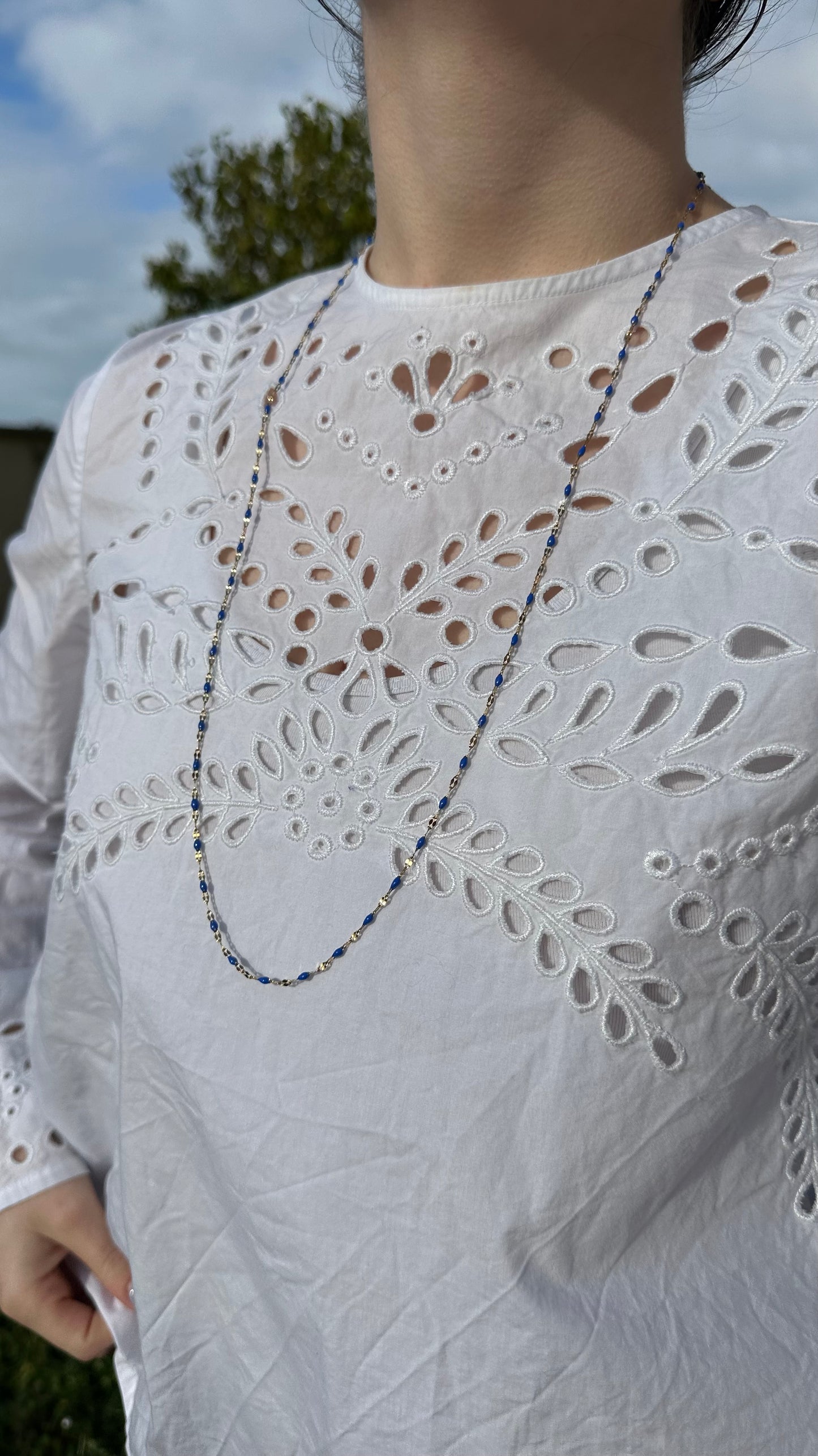 Sautoir perlée bleu 💙