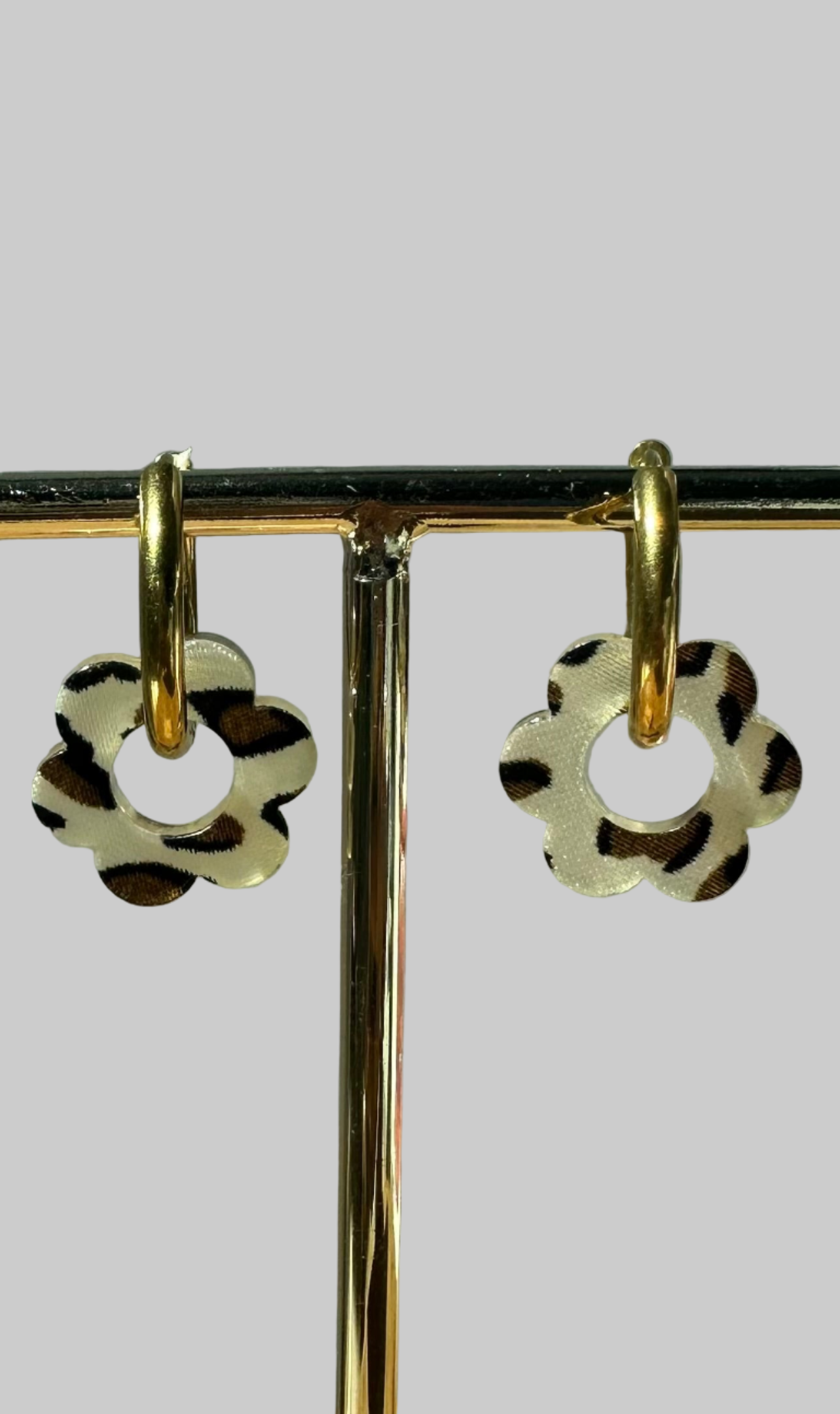 Boucles fleur interchangeable léopard 🐆 ￼