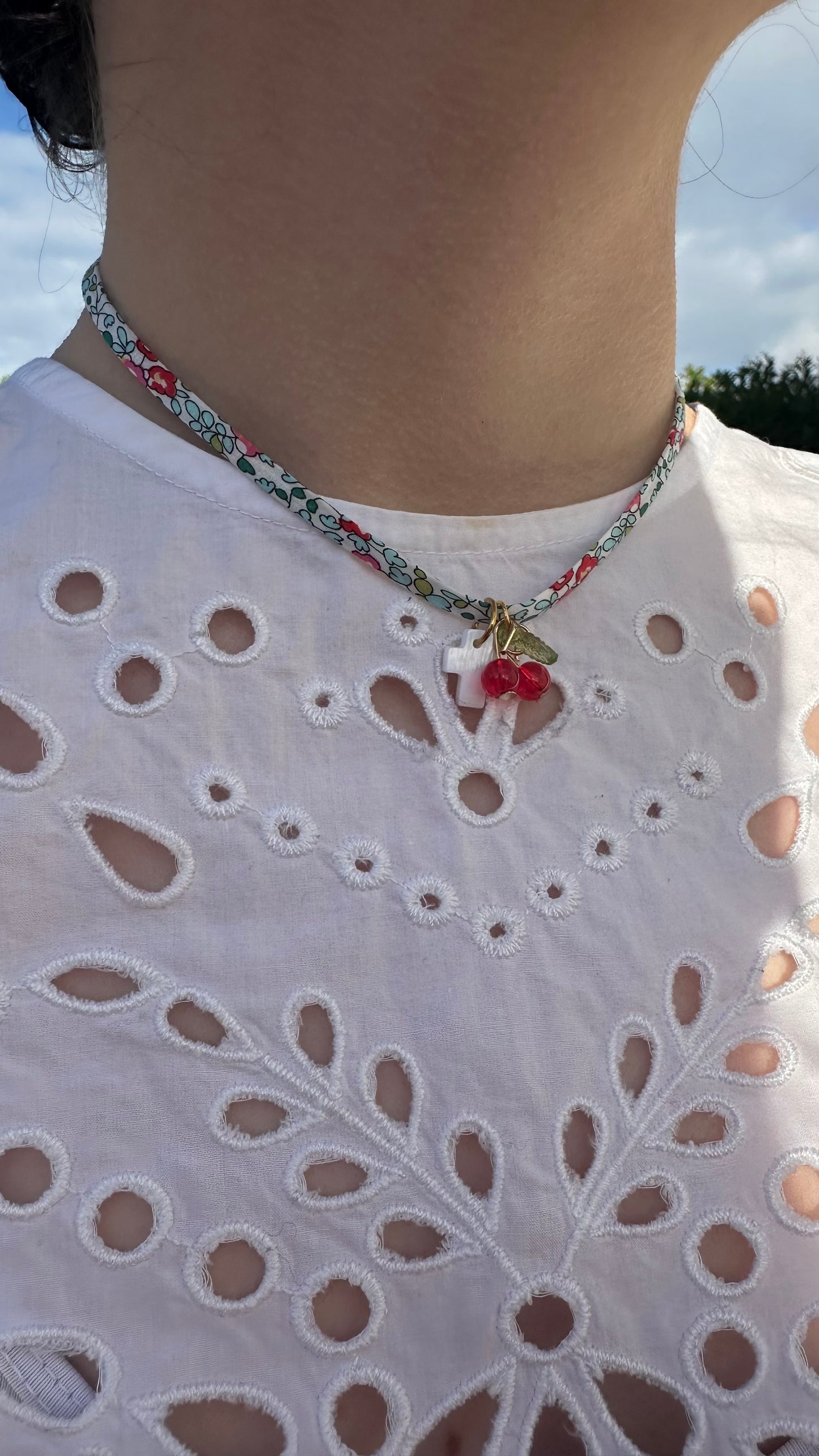 Collier tissu liberty 💐