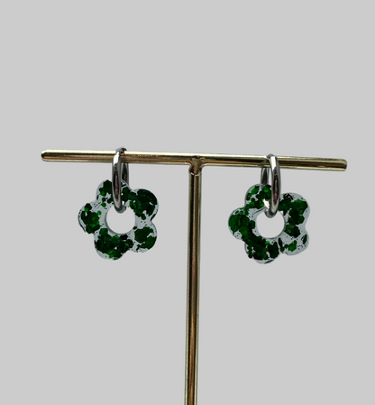 Boucles Fleurs verte💚