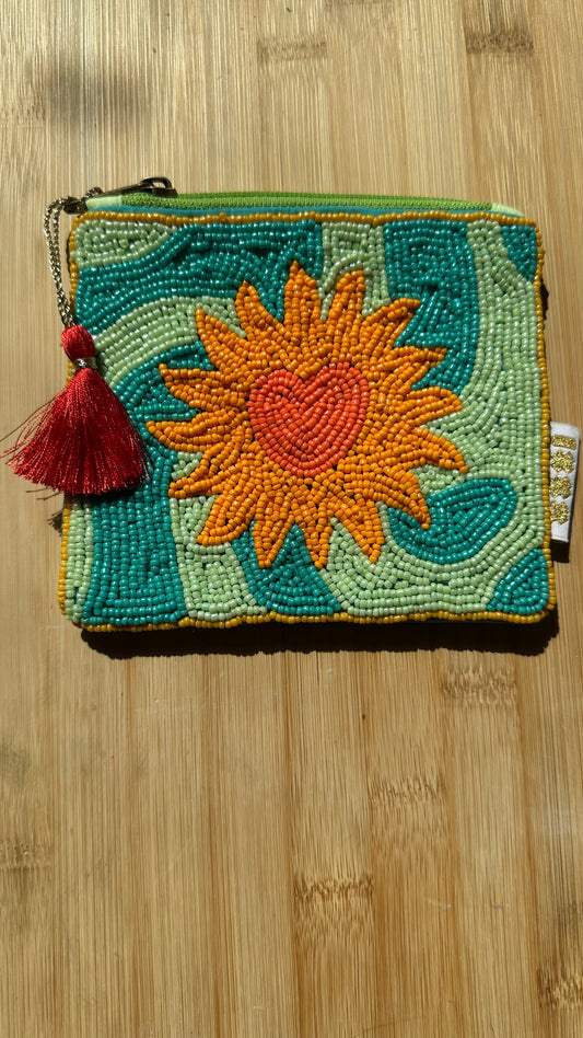 Pochette perlée verte 💚