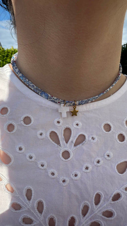 Collier tissu liberty🪻