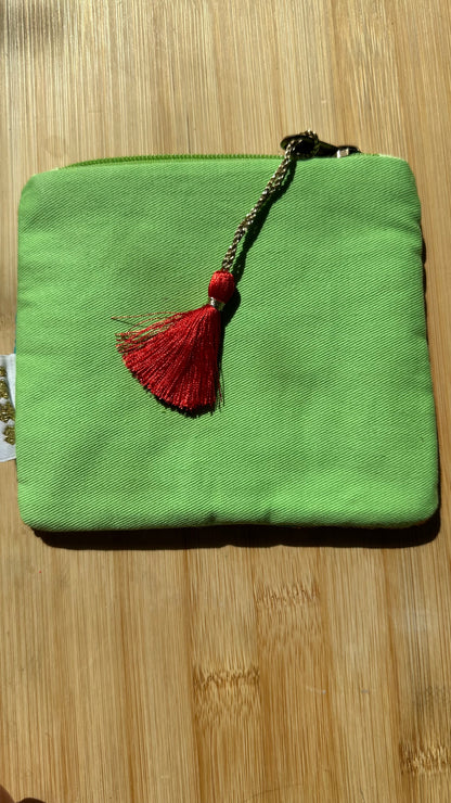 Pochette perlée verte 💚