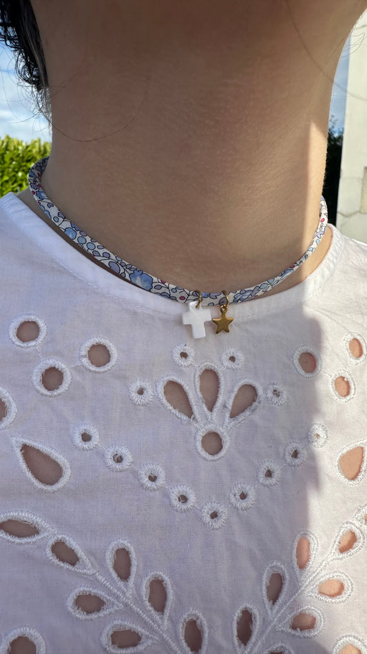 Collier tissu liberty🪻